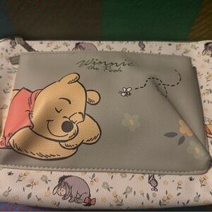 Disney Winnie the Pooh Cream and Gray Pouch